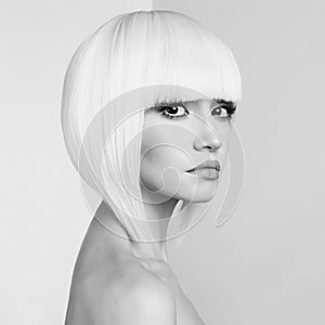 Fashion beautiful blonde with short haircut