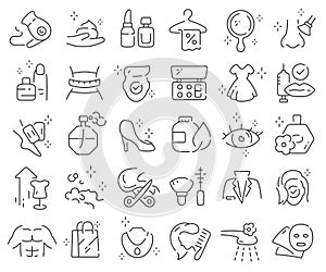 Fashion and beauty line icons collection. Thin outline icons pack. Vector illustration eps10