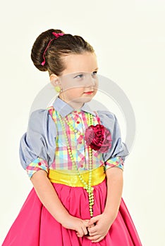 Fashion and beauty in pinup style, childhood. fashion and retro style
