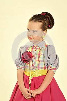 Fashion and beauty in pinup style, childhood. fashion and retro style