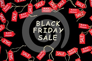 Fashion black friday holiday. Red shopping sale discount labels
