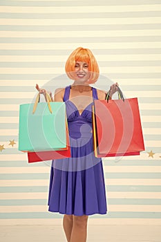 Fashion. Black Friday sales. happy woman go shopping. Crazy girl with shopping bags. Happy shopping online. Happy