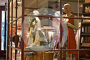 Fashion boutique in showcase