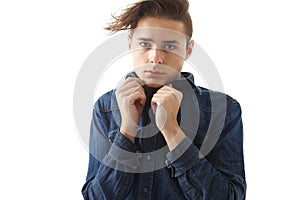 Fashion business man modern portrait isolated