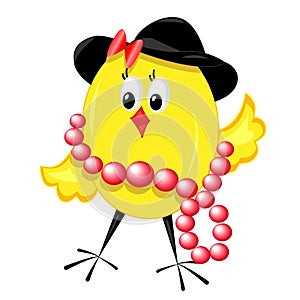 Fashion chicken. chic isolated illustration.