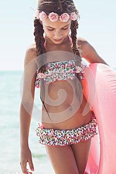 Fashion child at the beach