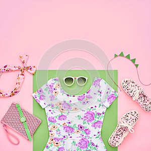 Fashion. Clothes Accessories Set. Summer Outfit