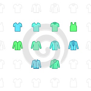 Fashion clothes Icons, 2 pixel stroke & 60x60 resolution