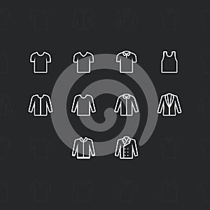 Fashion clothes Icons, 2 pixel stroke & 60x60 resolution