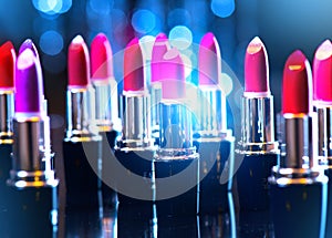 Fashion colorful lipsticks. Professional makeup