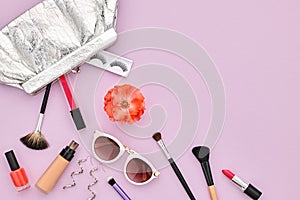 Fashion Cosmetic Makeup Accessories. Essentials