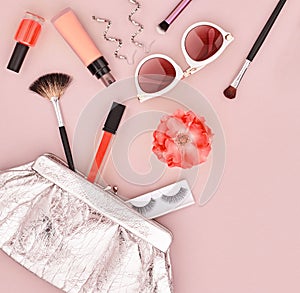 Fashion Cosmetic Makeup Accessories. Essentials