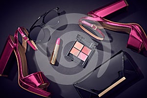 Fashion Cosmetic Makeup. Design Woman Accessories