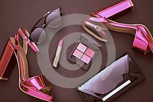 Fashion Cosmetic Makeup. Design Woman Accessories