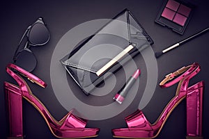 Fashion Cosmetic Makeup. Design Woman Accessories