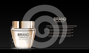 Fashion Design Makeup Cosmetics Product Template for Ads or Magazine Background. Mascara Product Series Reportv
