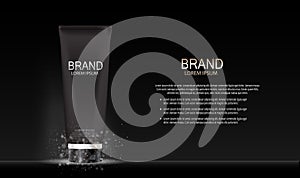 Fashion Design Makeup Cosmetics Product Template for Ads or Magazine Background. Mascara Product Series Reportv