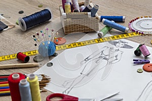 Fashion Design sketch - dressmaker Table