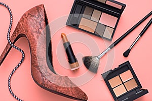 Fashion Design Woman Accessories. Cosmetic Makeup