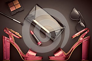 Fashion Design Woman Accessories Set.Glamor Makeup