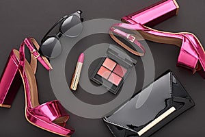 Fashion Design Woman Accessories Set.Glamor Makeup