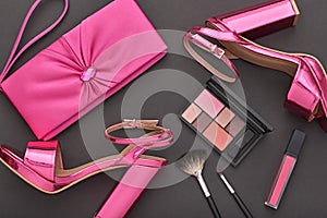 Fashion Design Woman Accessories Set.Glamor Makeup