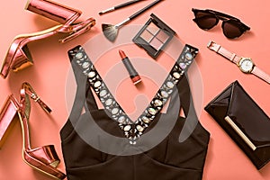 Fashion Design Woman Accessories Set.Glamor Makeup