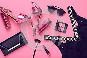 Fashion Design Woman Accessories Set.Glamor Makeup