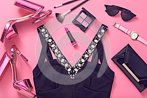 Fashion Design Woman Accessories Set.Glamor Makeup