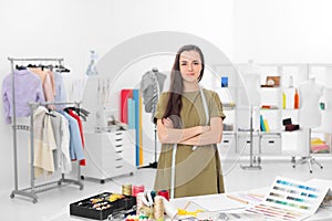 Fashion designer in showroom