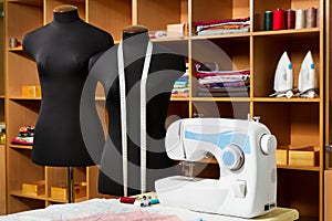 Fashion designer studio with dressmakers equipment