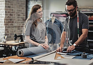 Fashion designer working in his studio