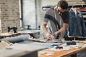 Fashion designer working in his studio