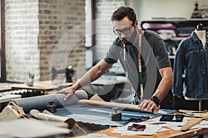 Fashion designer working in his studio