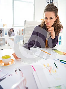 Fashion designer working in office