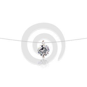 Fashion diamond pendant isolated on white