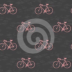 Fashion doddle style seamless pattern with bicycles