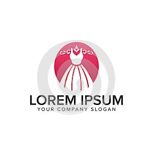 Fashion drees beauty logo design concept template