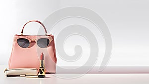 Fashion Essentials: Chic Accessories on a Pink Background