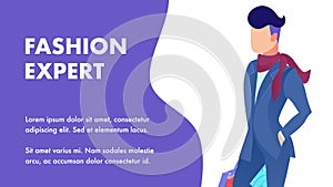 Fashion Expert Tips Service Flat Banner Template