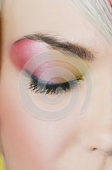 Fashion eye make-up with bright eyeshadow - macro shoot