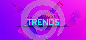 Fashion eyeglasses discount banner.Big sale. Abstract colorful expressive design. Stylish summer sale. Sunglasses