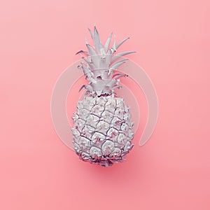 Fashion fake pineapple on pink background. Minimal style
