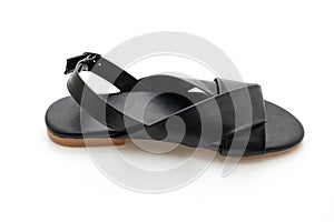 fashion female and woman leather sandals with slingback