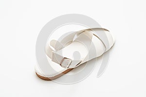 fashion female and woman leather sandals with slingback