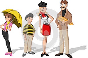 Fashion french cartoon family