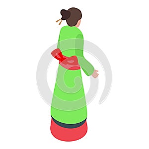 Fashion geisha icon isometric vector. Female art