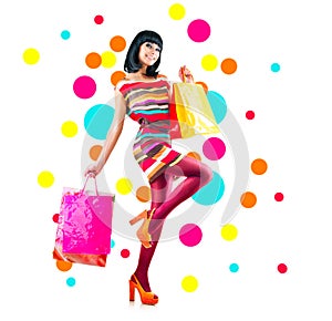 Fashion girl with shopping bags