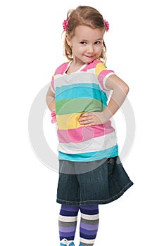 Fashion girl in striped shirt