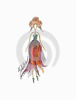 Fashion girl in a tulipe dress photo
